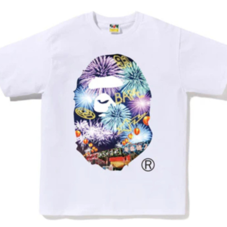 베이프 파이어워크 에이프 헤드 포토 티셔츠 2컬러 1L72110022