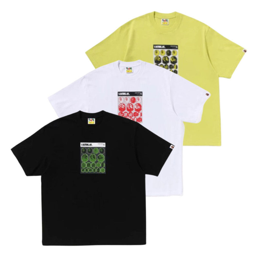 베이프 베이프 스티커 그래픽 릴렉스핏 티셔츠 3컬러 1L80110319