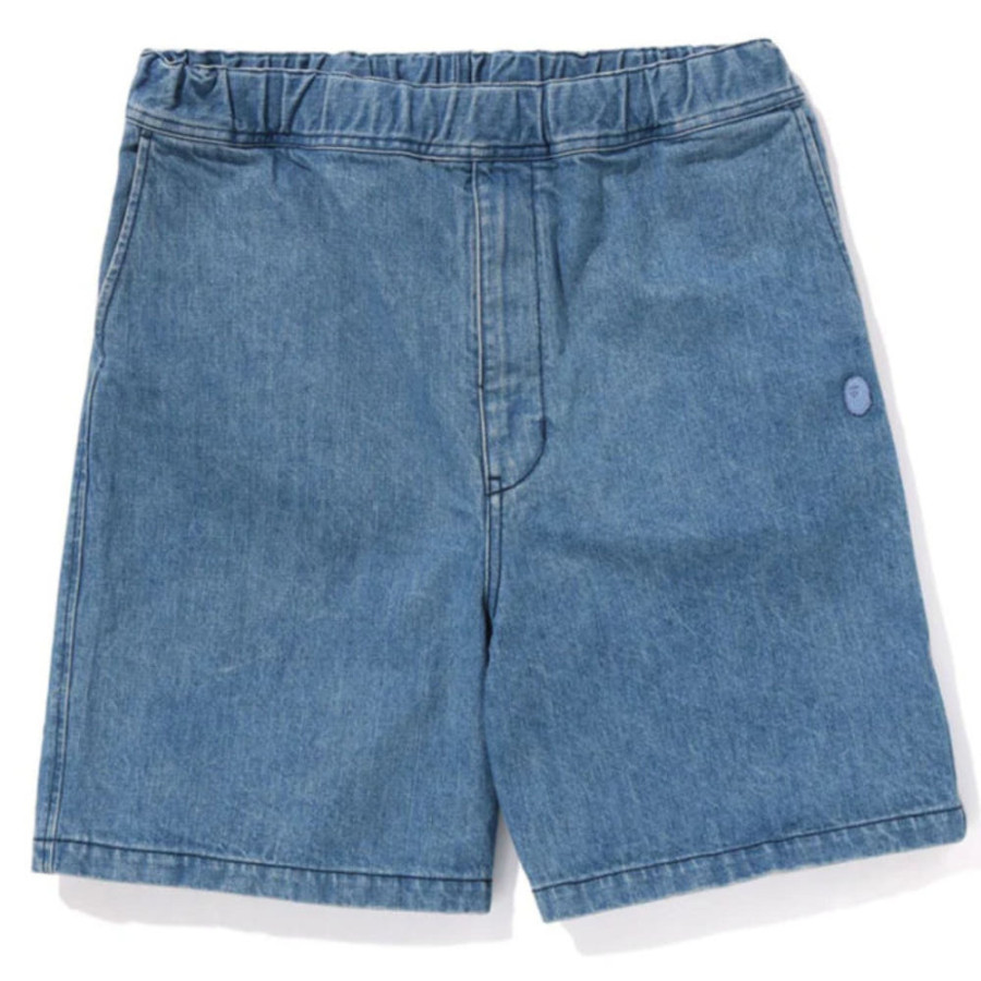 베이프 원포인트 릴렉스핏 13OZ 데님 숏 팬츠 2컬러 1L30151305