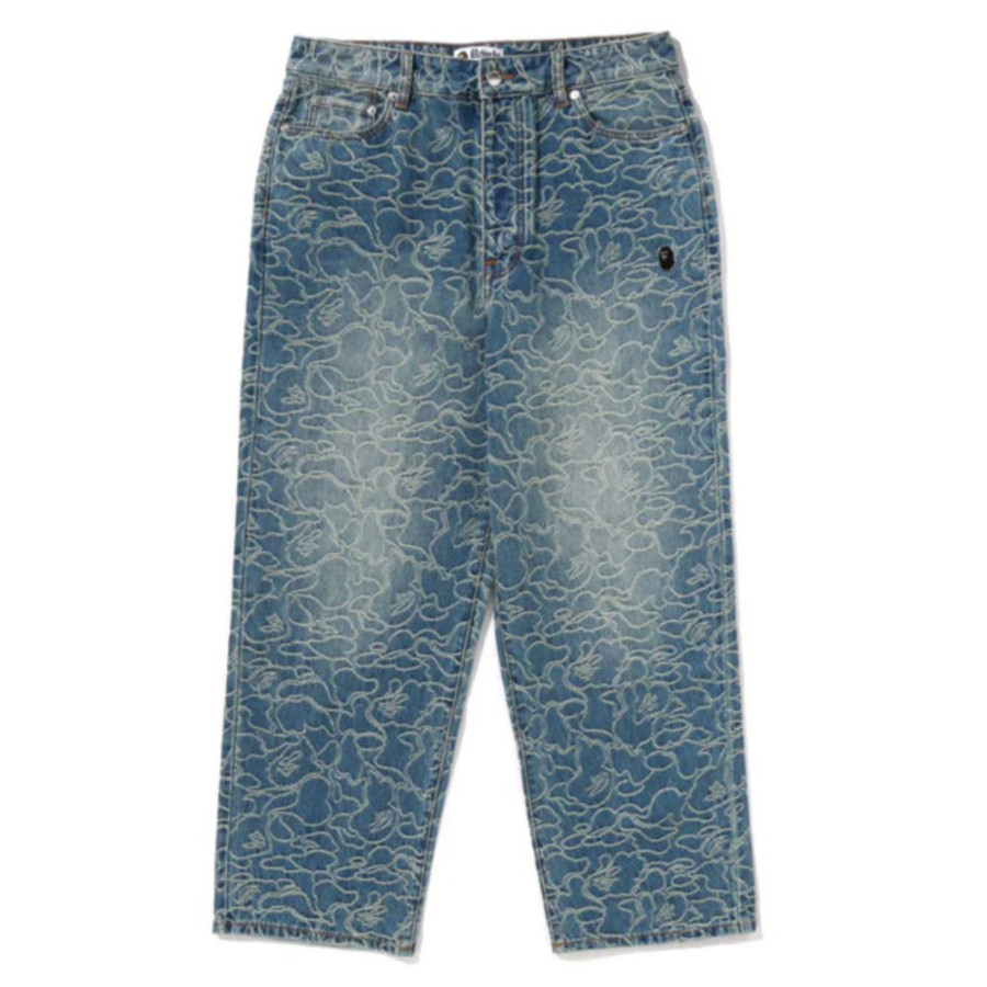 베이프 라인 카모 자카드 원포인트 릴렉스핏 13OZ 데님 팬츠 2컬러 1L30150302