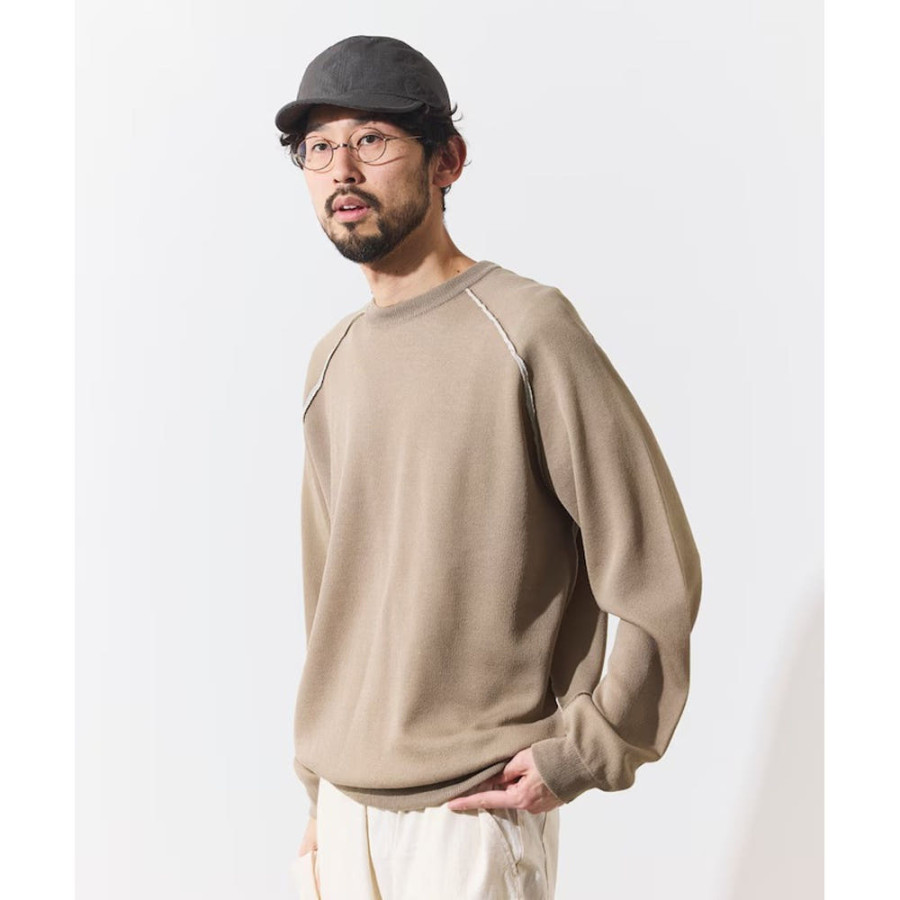 프릭스스토어 쿨 터치 W 페이스 색상 배색 크루넥 니트 3컬러 1030248901931