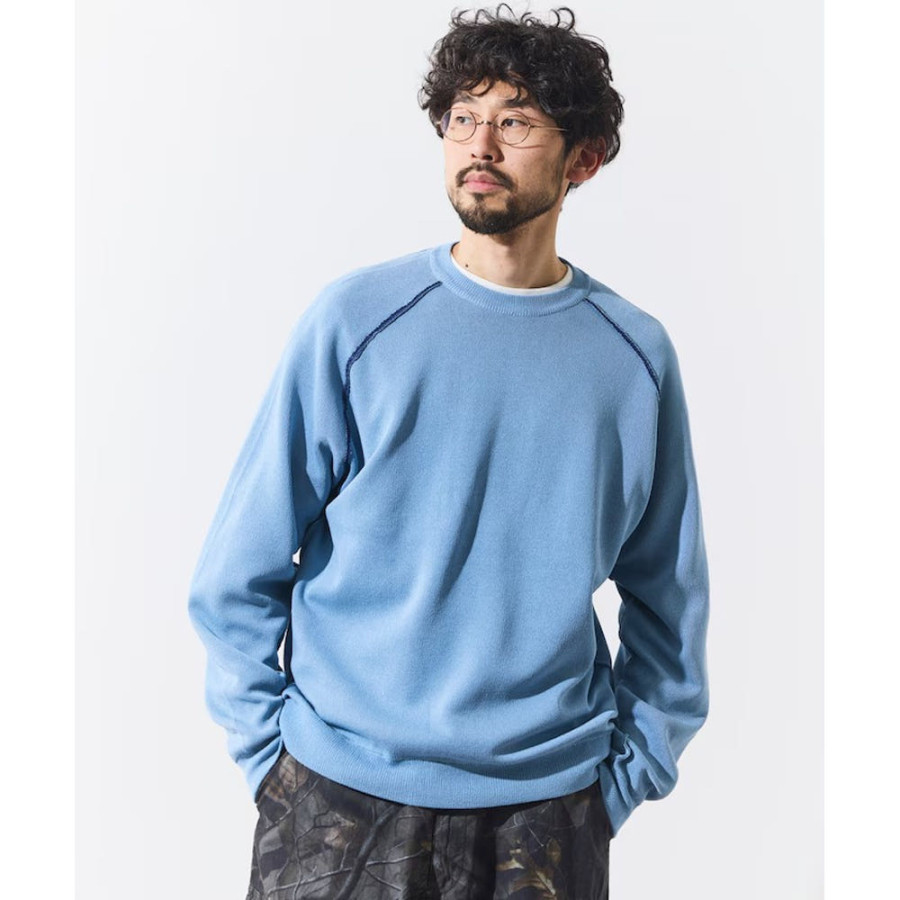 프릭스스토어 쿨 터치 W 페이스 색상 배색 크루넥 니트 3컬러 1030248901931