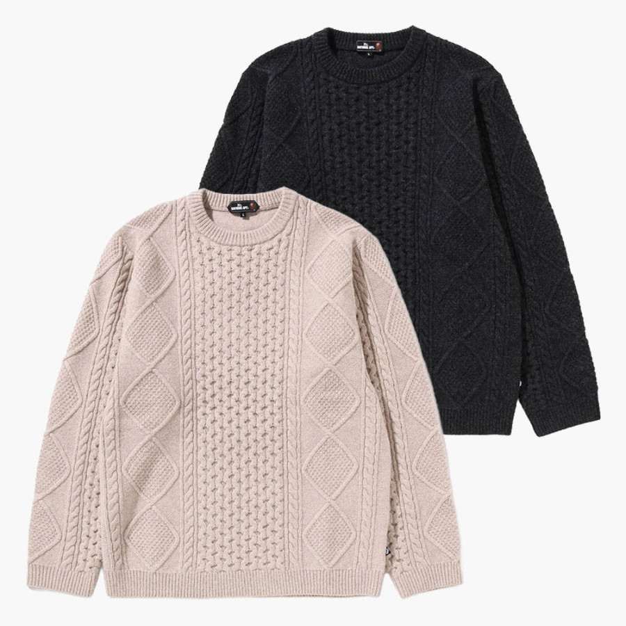베이프 청키 케이블 울 스웨터 2컬러 7L70120309