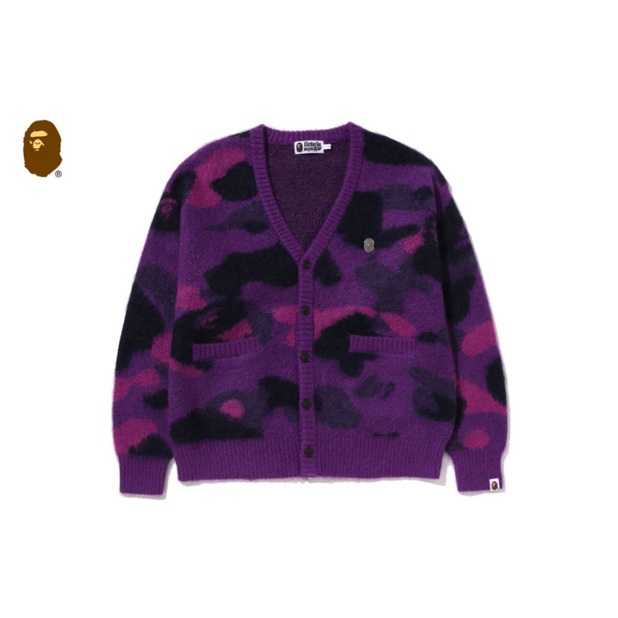 베이프 컬러 카모 모헤어 니트 가디건 2컬러 1L80120302