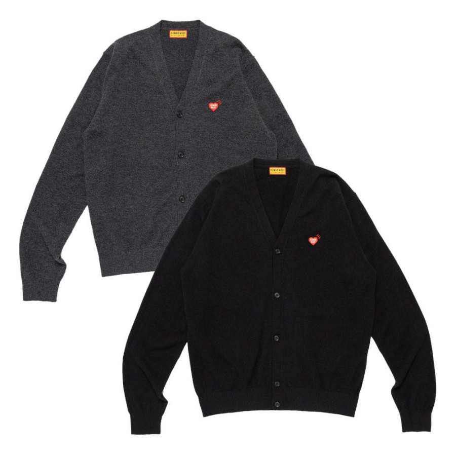휴먼메이드 하트 뱃지 니트 가디건 2컬러 HM30CS046