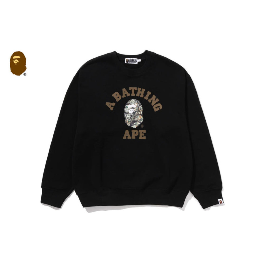 베이프 트리 엣지 카모 컬리지 릴렉스핏 크루넥 스웨트셔츠 1 2컬러 1L80113301