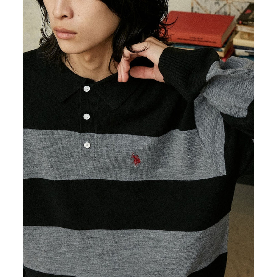 U.S. POLO ASSN. 유에스폴로에센 PUBLUX 별주 스웨트 라이크 니트 폴로 6컬러 3130291600007
