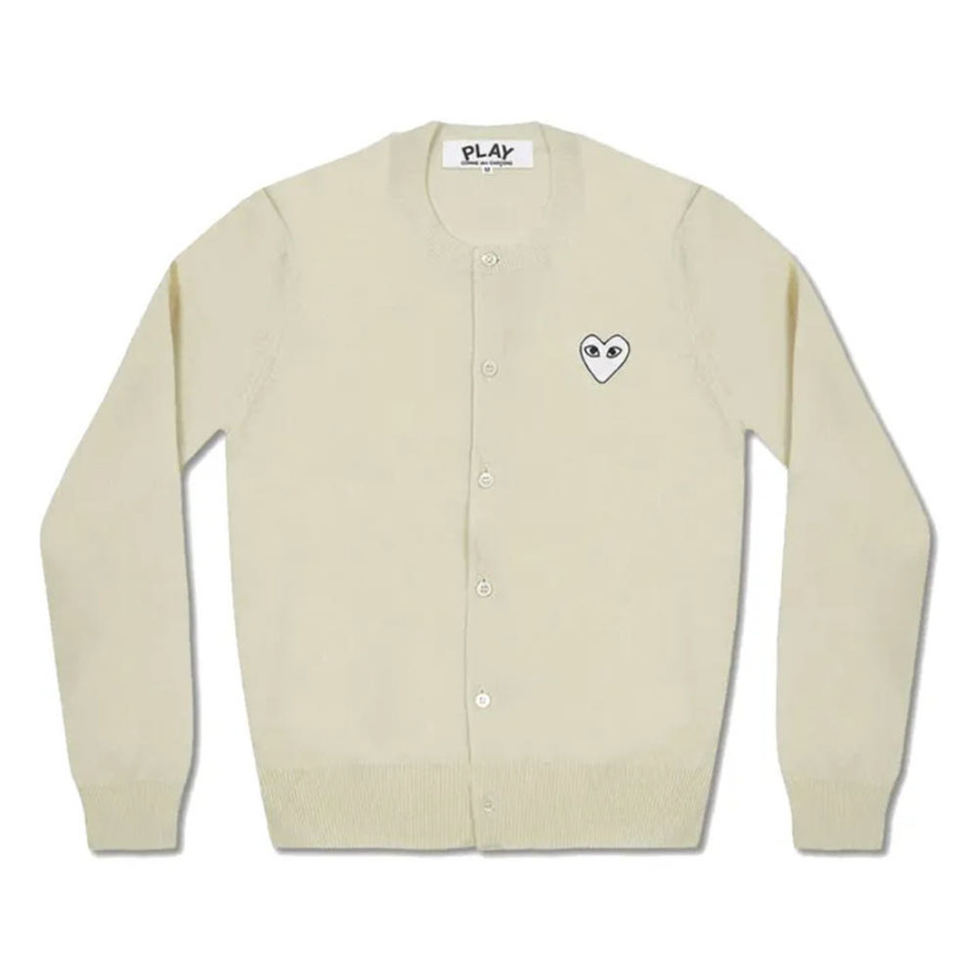 꼼데가르송 PLAY CDG 가디건 화이트와펜 라운드넥 6컬러 남녀공용 AX-N061-051