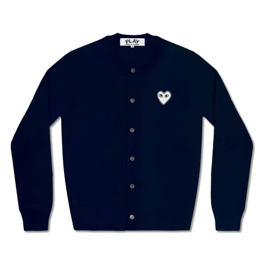 꼼데가르송 PLAY CDG 가디건 화이트와펜 라운드넥 6컬러 남녀공용 AX-N061-051