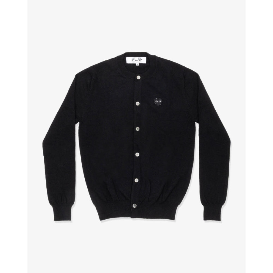 꼼데가르송 PLAY CDG 가디건 라운드넥 라인스톤 블랙와펜 남녀공용 3컬러 AX-N805-051