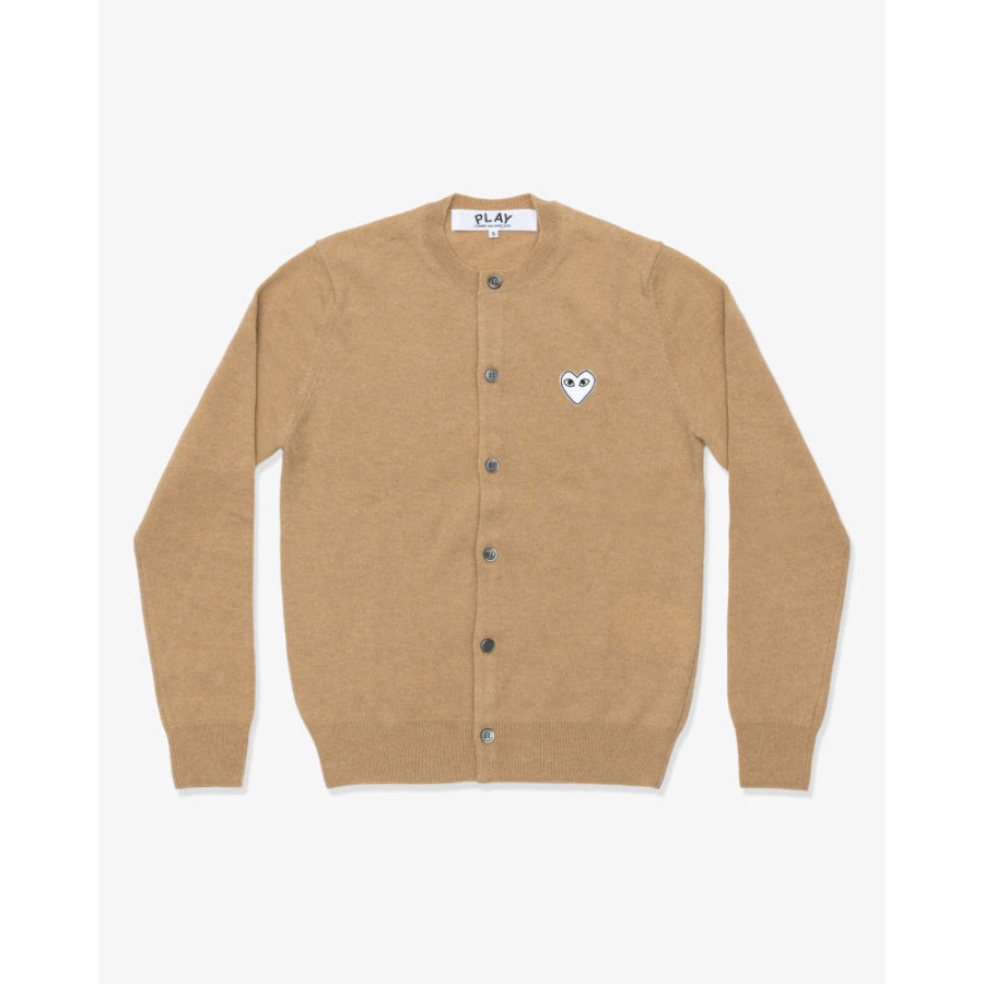 꼼데가르송 PLAY CDG 가디건 화이트와펜 라운드넥 남녀공용 3컬러 AX-N065-051