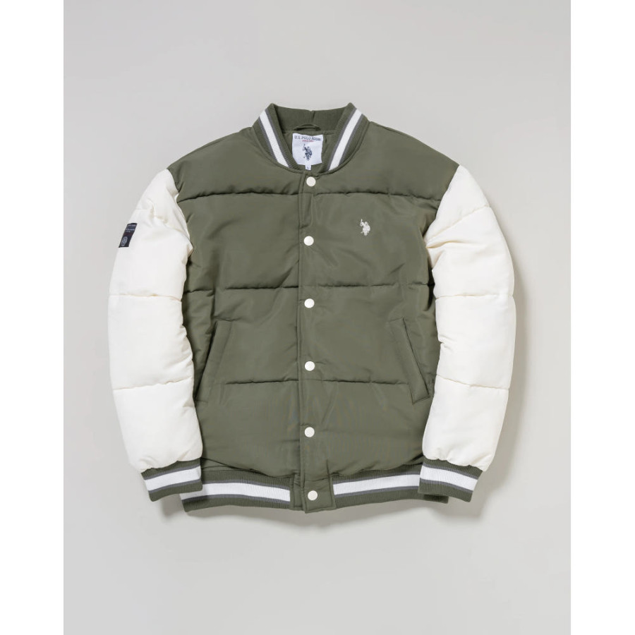 U.S. POLO ASSN. 유에스폴로에센 바시티 패딩 재킷 더블 호스맨 자수 2컬러 PLM53801