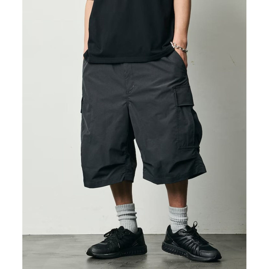 프릭스스토어 퀵 드라이 패브릭 와이드 실루엣 폴리립크로스 숏 카고 팬츠 4컬러 1244248900264