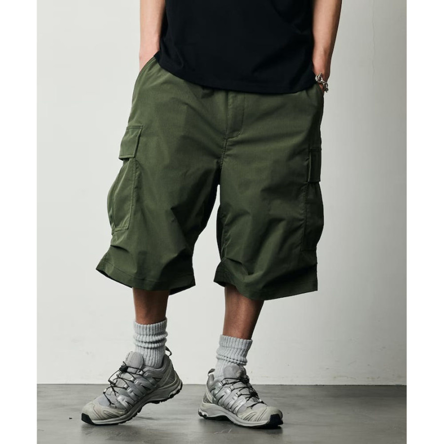 프릭스스토어 퀵 드라이 패브릭 와이드 실루엣 폴리립크로스 숏 카고 팬츠 4컬러 1244248900264