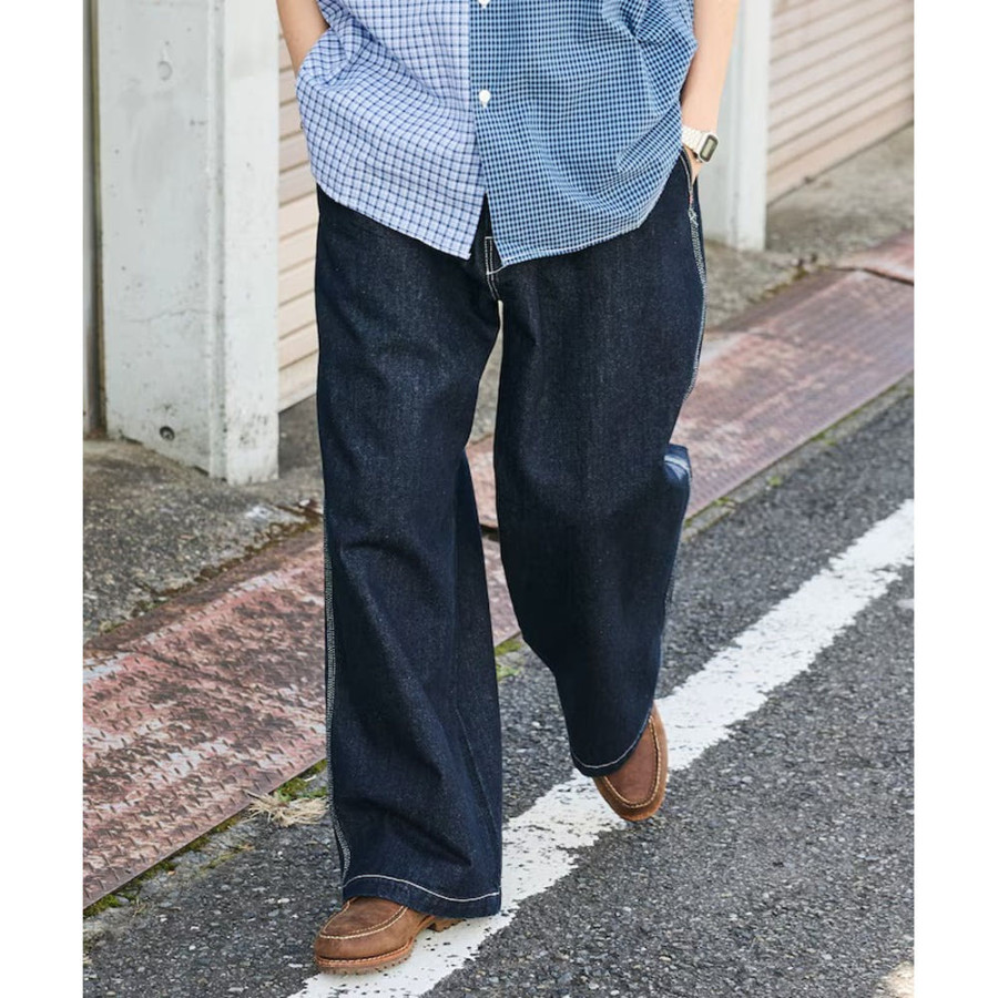 프릭스스토어 힌슨 별주 샴브레이 릴랙스핏 이지 팬츠 2컬러 1043233600054