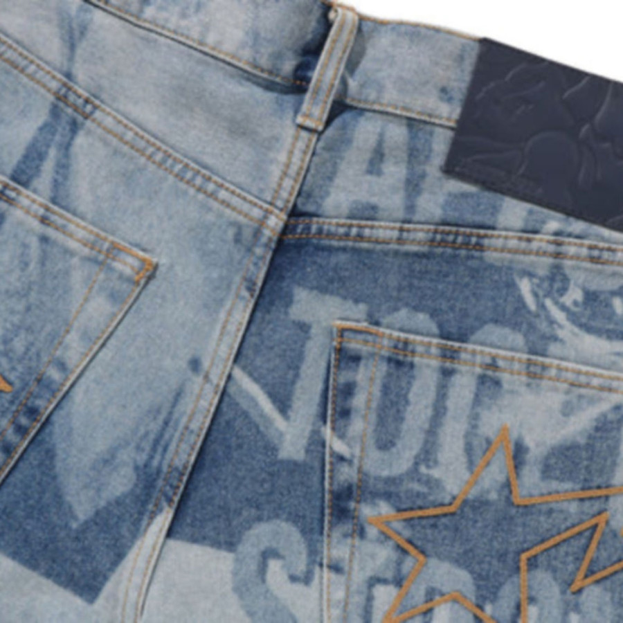 베이프 오버롤 레이저 데님 릴렉스핏 13OZ 데님 팬츠 라이트인디고 1L80150303