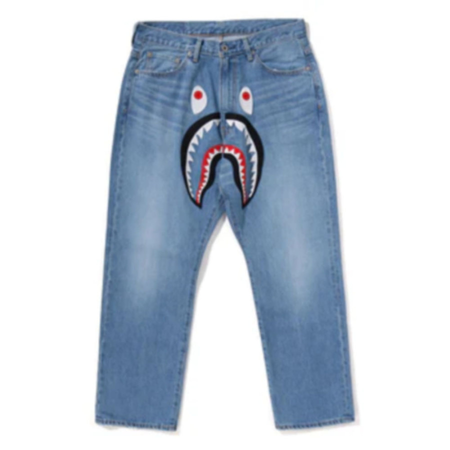 베이프 샤크 루즈핏 13OZ 데님 팬츠 2컬러 1L80150006