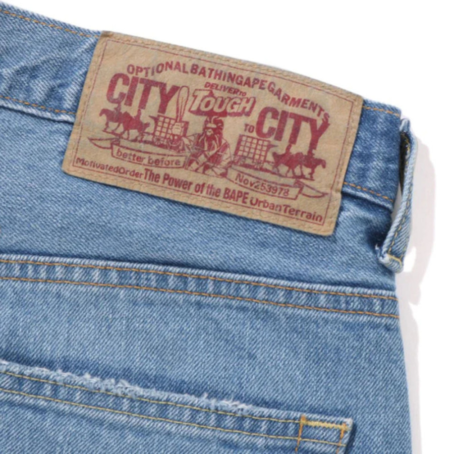 베이프 샤크 루즈핏 13OZ 데님 팬츠 2컬러 1L80150006