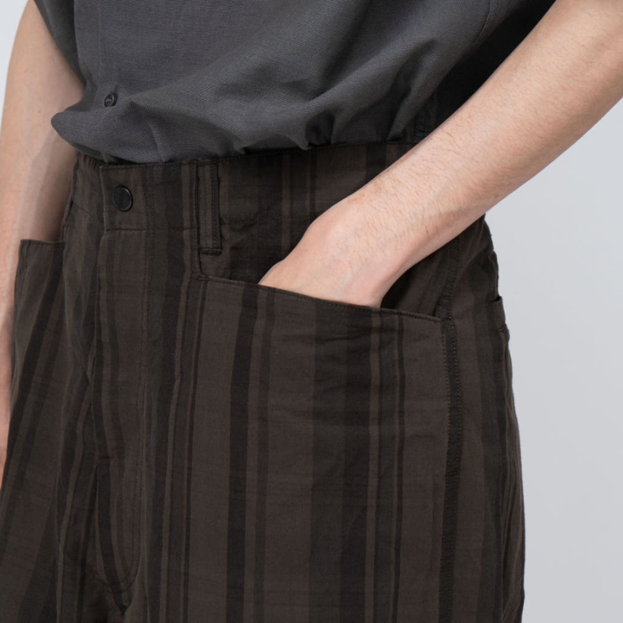 나나미카 플레드 독 팬츠 브라운 S25SC073