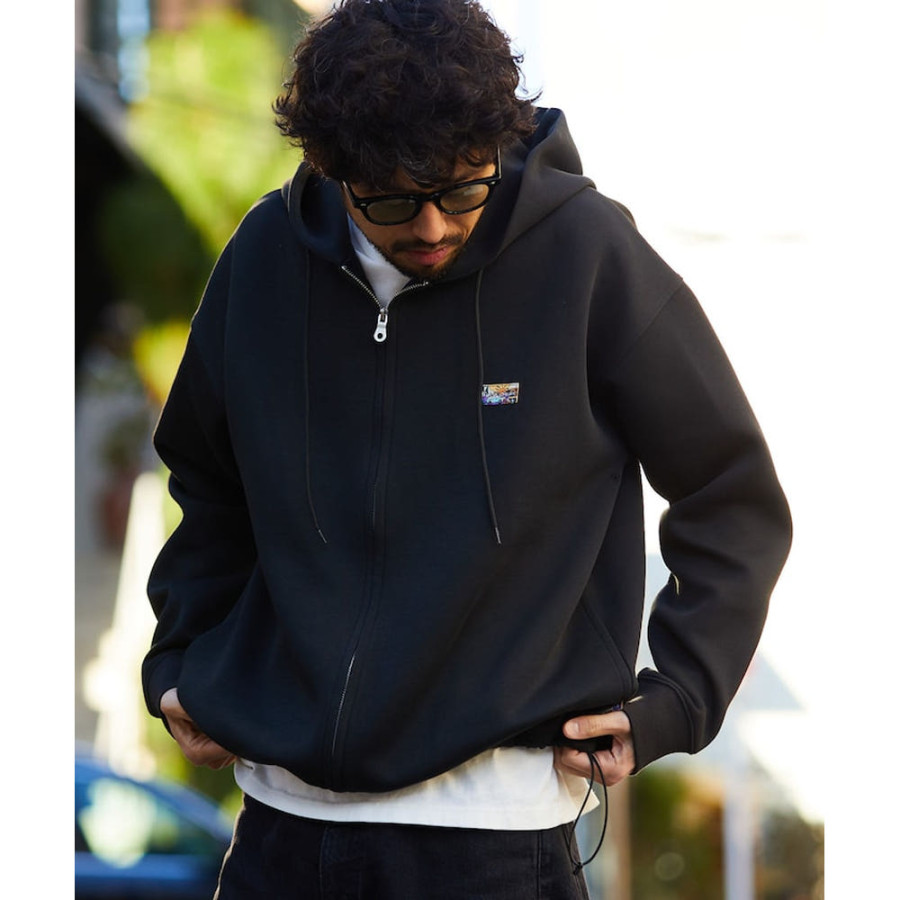 프릭스스토어 빅 실루엣 스핀들 덤보르 원단 원포인트 로고 스웨트 후드 집업 7컬러 1024248900998