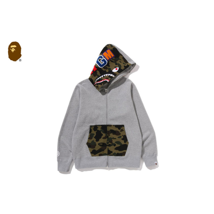 베이프 샤크 풀 집 후드 집업 3컬러 1L70115005