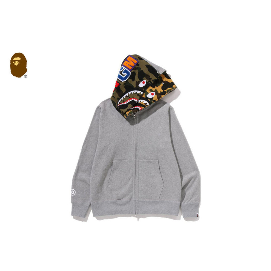 베이프 샤크 풀 집 더블 후드 집업 3컬러 1L70115007