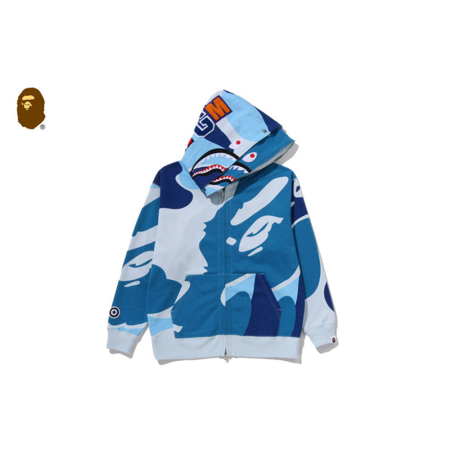 베이프 메가 ABC 카모 더블 샤크 릴랙스 핏 풀 후드 집업 3컬러 1L80115306