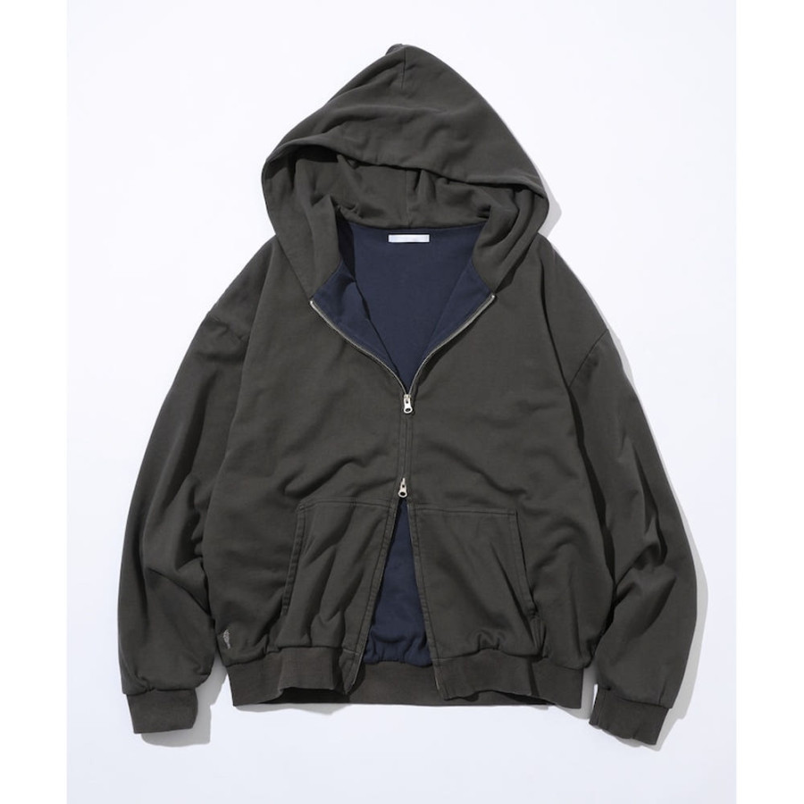 퍼스트핸드 배색 릴랙스 핏 더블 페이스 집업 후디 3컬러 3324234400001