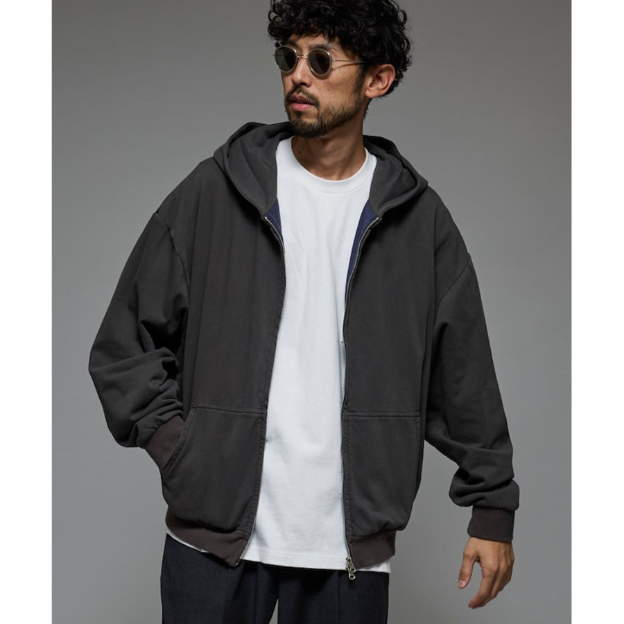 퍼스트핸드 배색 릴랙스 핏 더블 페이스 집업 후디 3컬러 3324234400001