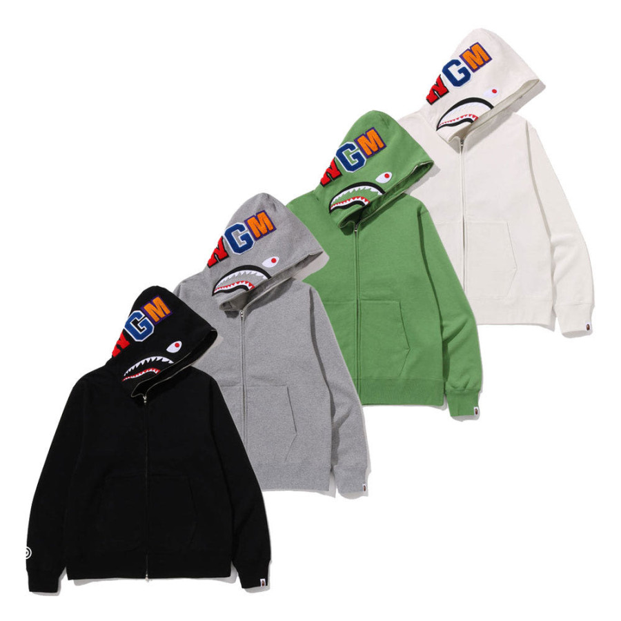 베이프 샤크 풀 후드집업 4컬러 1L80115304