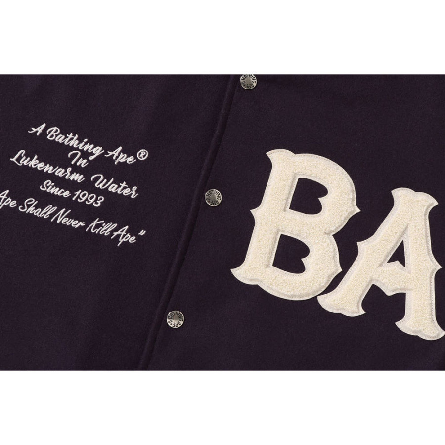 베이프 A BATHING 에이프 바시티 자켓 퍼플 1L80141004