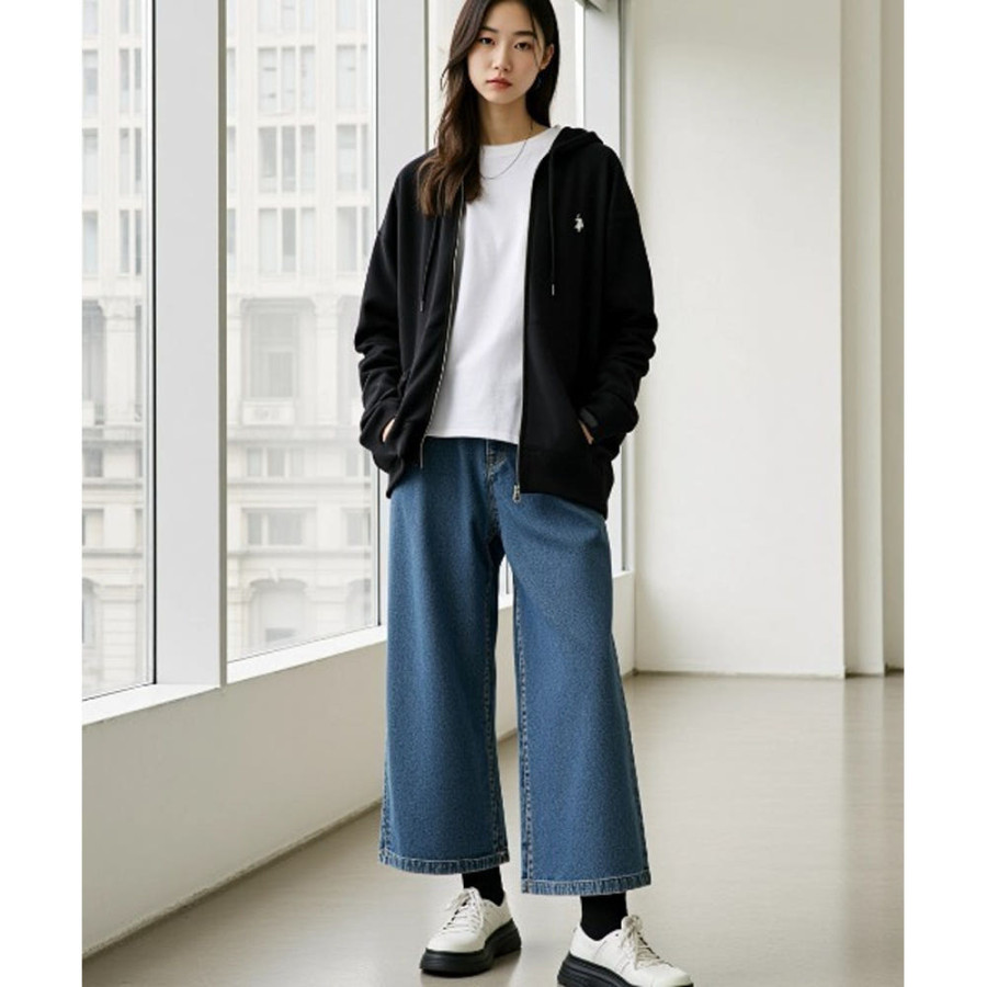 U.S. POLO ASSN. 유에스폴로에센 오버 사이즈 뒷모습 로고 원포인트 자수 후드집업 4컬러 86938442