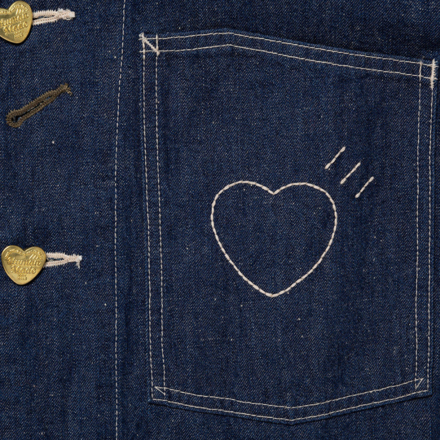 휴먼메이드 데님 커버올 자켓 인디고 HM30JK003