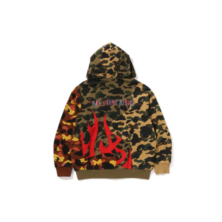 베이프 1ST 카모 업사이클 릴렉스핏 풀 집 후디 멀티 1L80115308