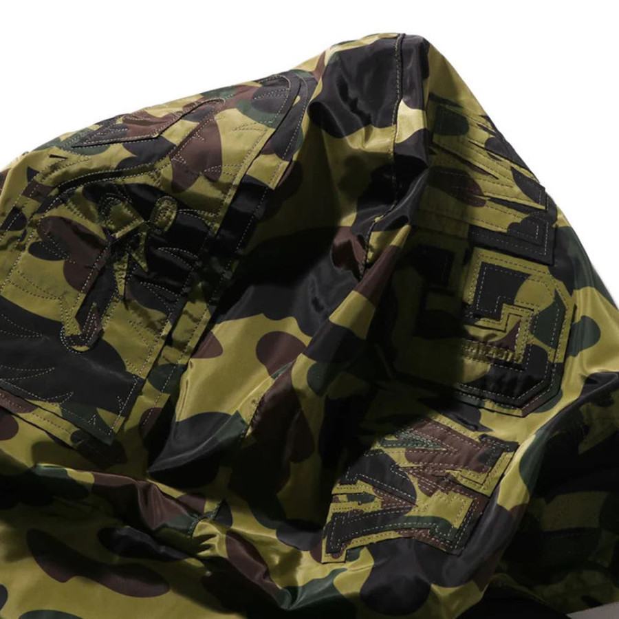 베이프 1ST 카모 자카드 샤크 풀 집 자켓 그린 1L30140326