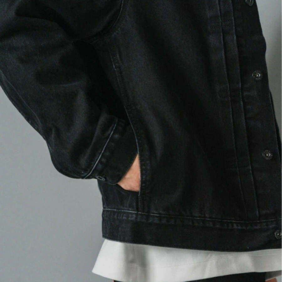 리바이스 EDIFICE 타입 1 별주 트러커 카라레스 데님 재킷 블랙 25011310014510