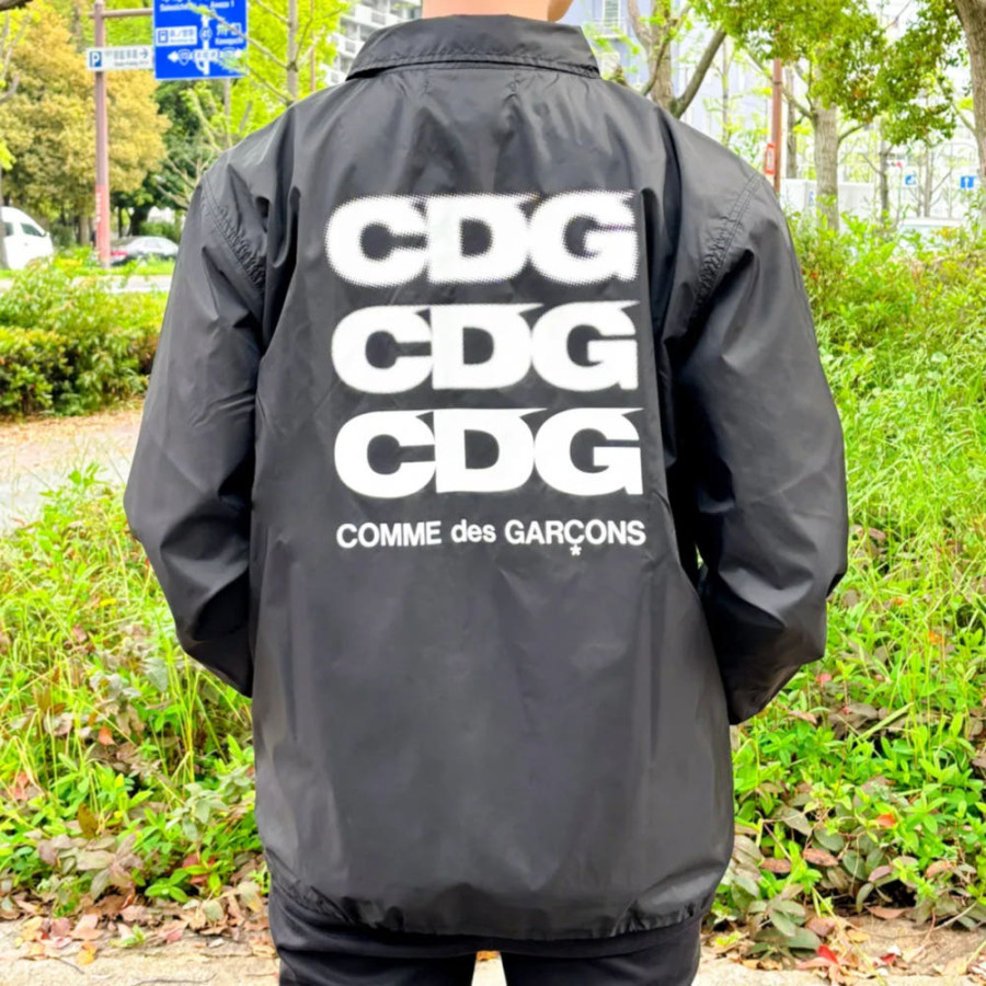 꼼데가르송 CDG 백 로고 코치 자켓 2 블랙 네이비 SZ-J004
