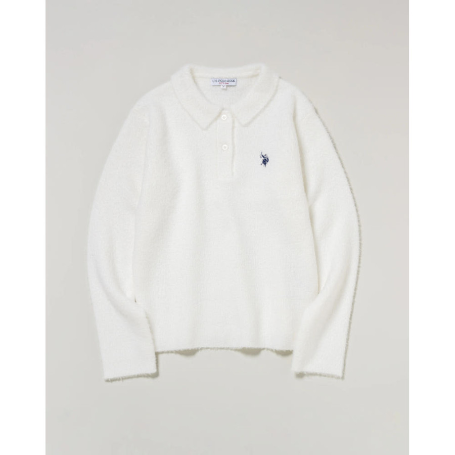 U.S. POLO ASSN. 유에스폴로에센 샤기 니트 폴로 더블 호스맨 자수 5컬러 PLL53401