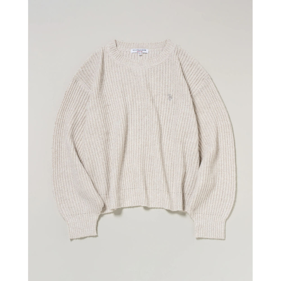U.S. POLO ASSN. 유에스폴로에센 라메크루 니트 풀오버 더블 호스맨 자수 3컬러 PLL53403