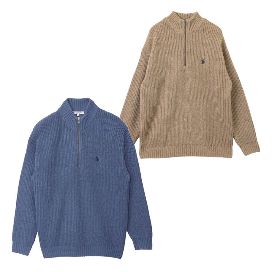 U.S. POLO ASSN. 유에스폴로에센 하프 집업 니트 8컬러 PLM33401