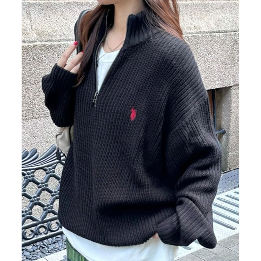 U.S. POLO ASSN. 유에스폴로에센 하프 집업 니트 8컬러 PLM33401