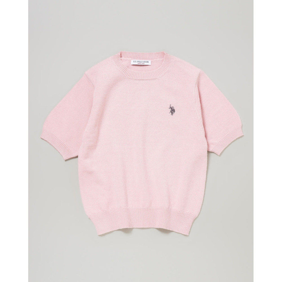 U.S. POLO ASSN. 유에스폴로에센 반팔 니트 풀오버 더블 홀스맨 자수 4컬러 PLL51405