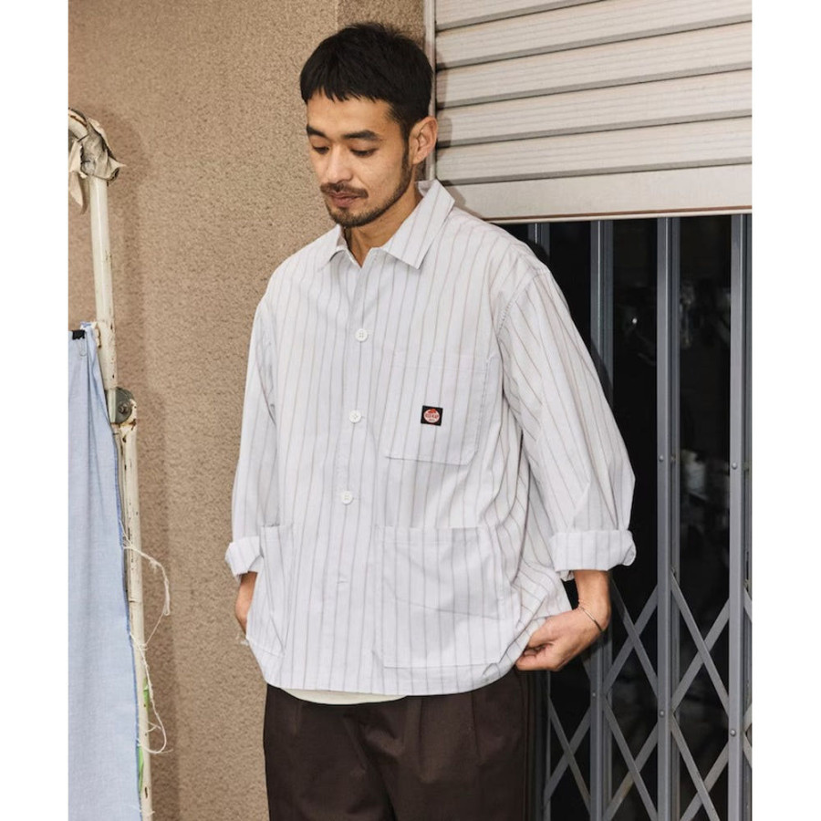 프릭스스토어 레드캡 별주 워크 스트라이프 셔츠 커버올 3컬러 1001311600005