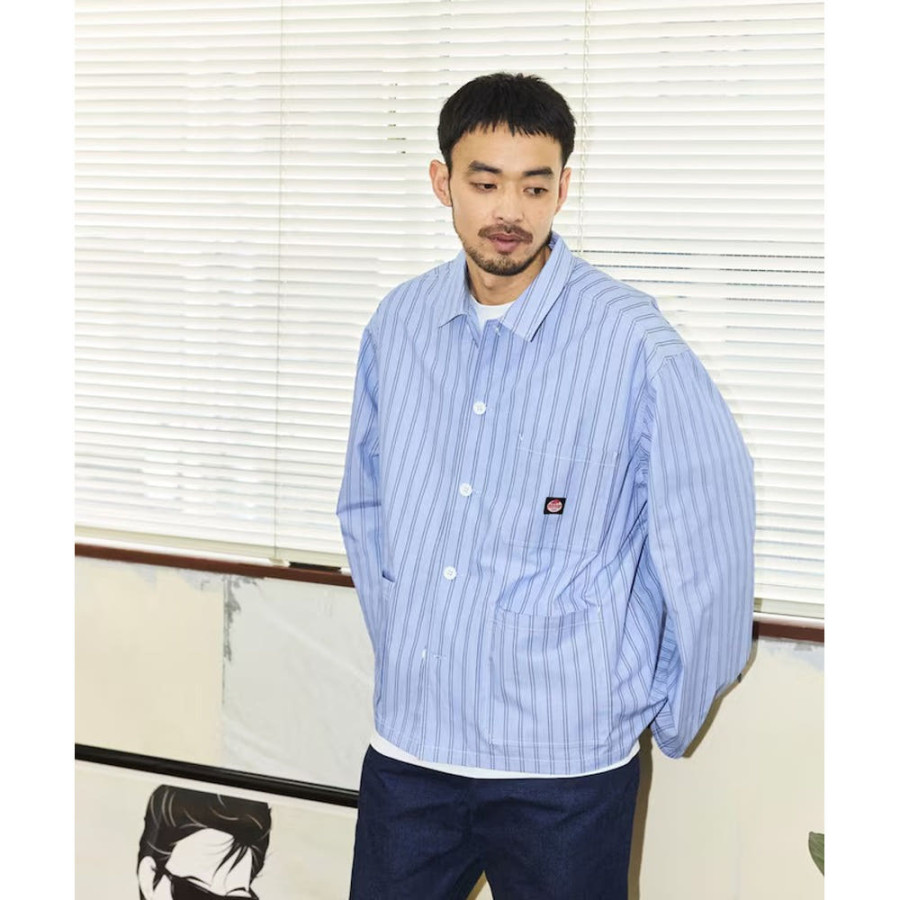 프릭스스토어 레드캡 별주 워크 스트라이프 셔츠 커버올 3컬러 1001311600005