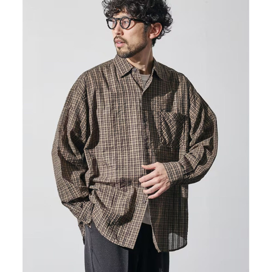 프릭스스토어 힌슨 별주 시아사커 레귤러카라 롱슬리브 체크 셔츠 3컬러 1001233600042