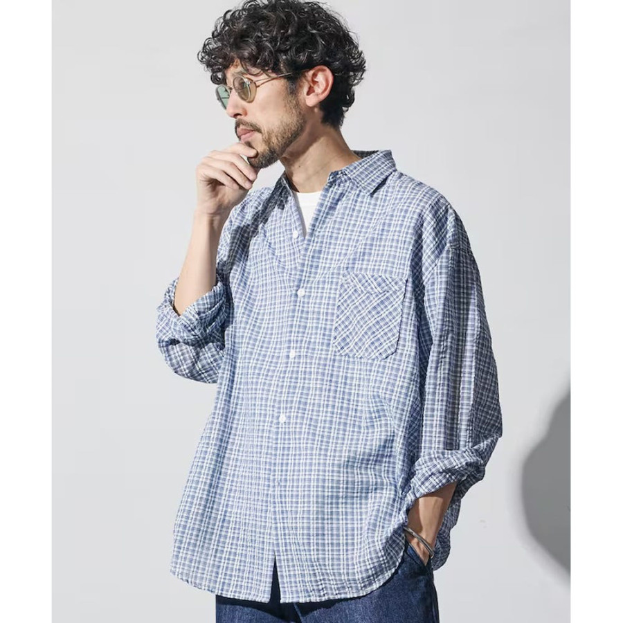 프릭스스토어 힌슨 별주 시아사커 레귤러카라 롱슬리브 체크 셔츠 3컬러 1001233600042