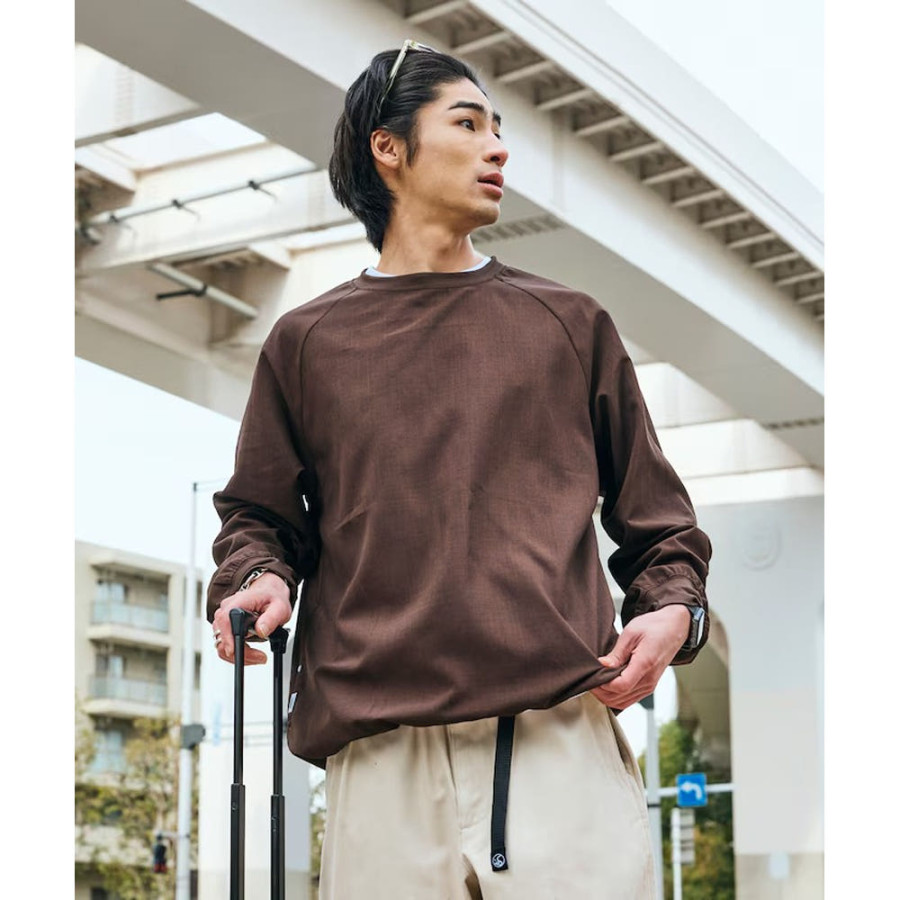 프릭스스토어 에어라이드 릴랙스핏 라글란 롱슬리브 풀오버 티셔츠 포켓터블 4컬러 1223248901270