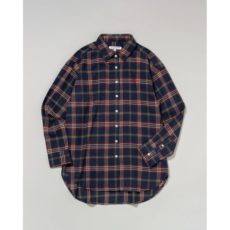 U.S. POLO ASSN. 유에스폴로에센 레귤러 컬러 체크 셔츠 더블 호스맨 자수 4컬러 PLL53702