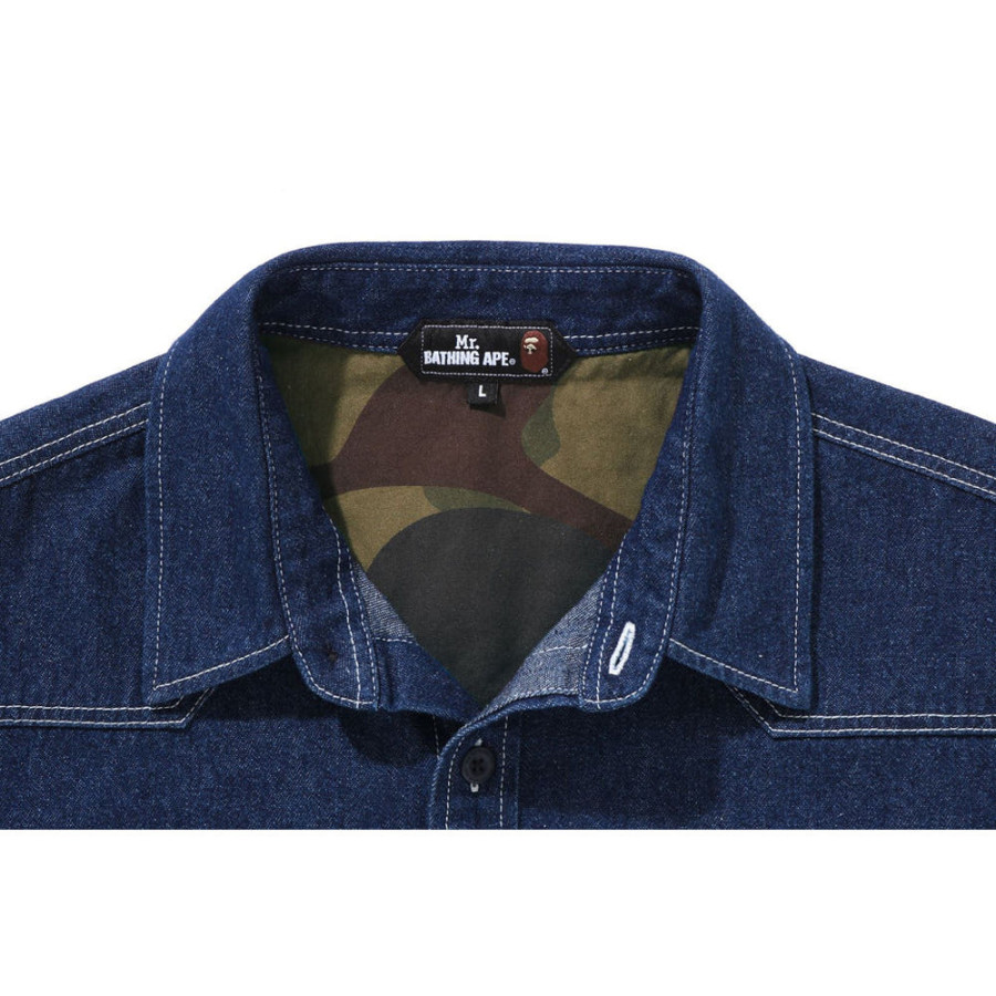 베이프 데님 샴브레이 셔츠 2컬러 7L70131301