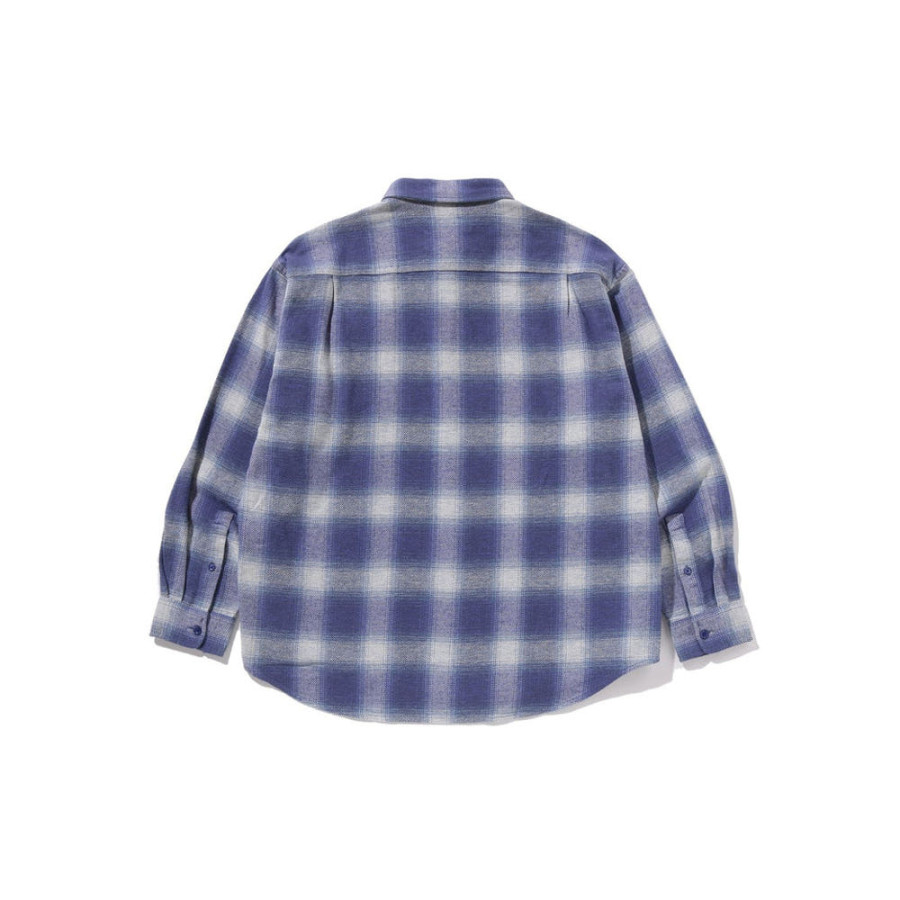 베이프 로고 옴브레 체크 플란넬 롱슬리브 셔츠 3컬러 1L80131308